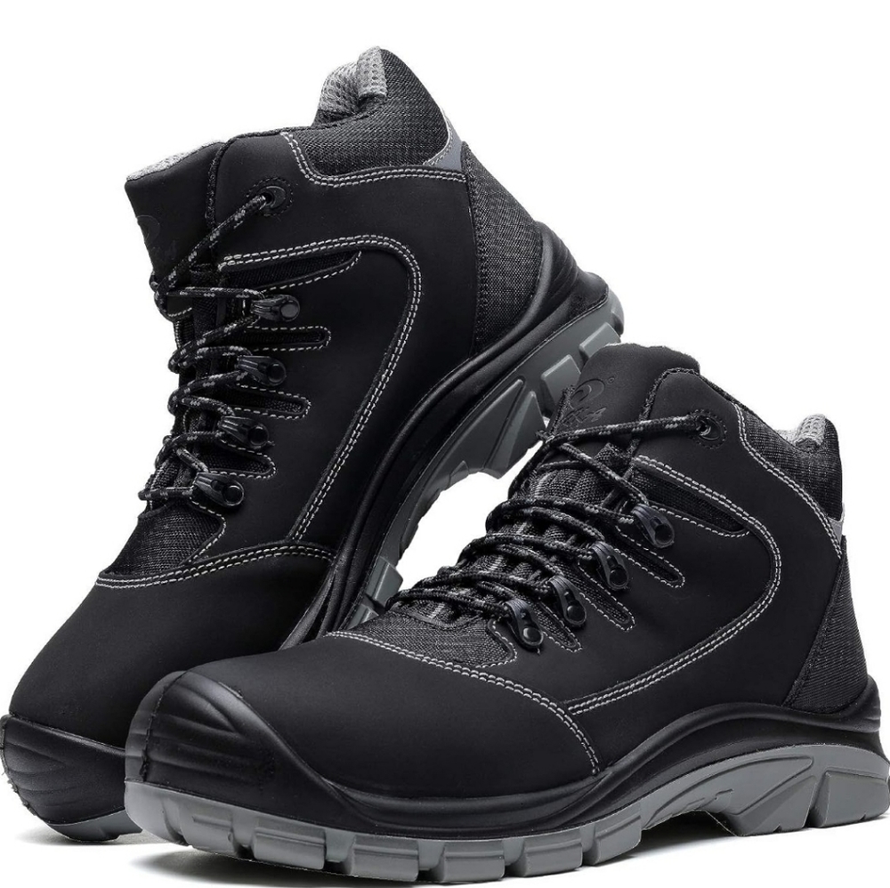 DRKA Men's Steel Toe Work Boots Water Resistant Safety Shoes